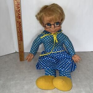 Vintage Mrs Beasley Doll 1967 By Mattel Talks WORKS Needs Cleaning With Glasses